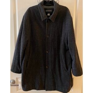 BANANA REPUBLIC vtg Wool & Cashmere-Blend Coat in Dark Grey - XL